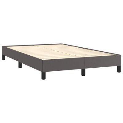 vidaXL Boxspring met matras en LED kunstleer grijs 120x190 cm