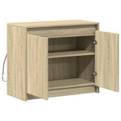 vidaXL Dressoir met LED 72x34x61 cm bewerkt hout sonoma eikenkleurig