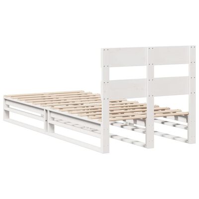 vidaXL Bedframe zonder matras massief grenenhout wit 90x200 cm