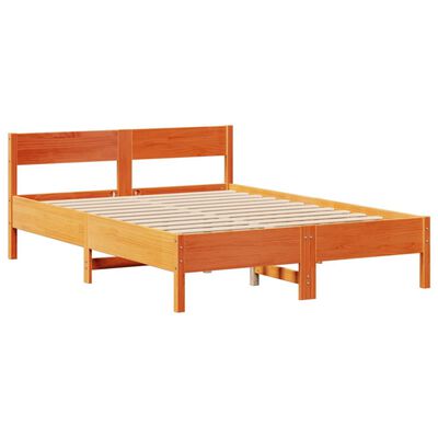 vidaXL Bedframe zonder matras massief grenenhout wasbruin 140x200 cm