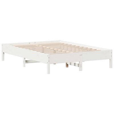 vidaXL Bedframe zonder matras massief grenenhout wit 140x200 cm