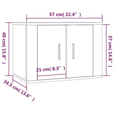 vidaXL Tv-wandmeubels 2 st 57x34,5x40 cm betongrijs