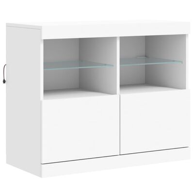 vidaXL Dressoir met LED-verlichting 283x37x67 cm wit