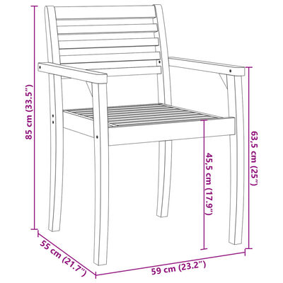 vidaXL Tuinstoelen 6 st 59x55x85 cm massief acaciahout