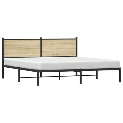 vidaXL Bedframe zonder matras metaal sonoma eikenkleurig 180x200 cm