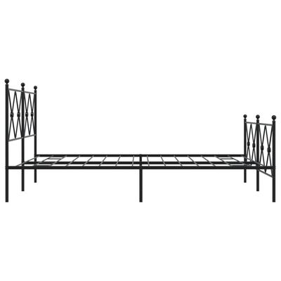 vidaXL Bedframe met hoofd- en voeteneinde metaal zwart 140x200 cm