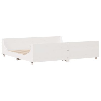 vidaXL Bedframe zonder matras massief grenenhout wit 180x200 cm