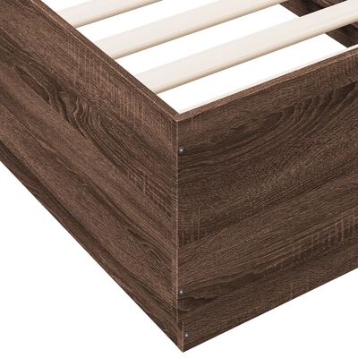 vidaXL Bedframe bewerkt hout bruin eikenkleur 75x190 cm