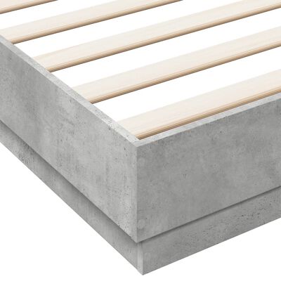 vidaXL Bedframe bewerkt hout betongrijs 200x200 cm