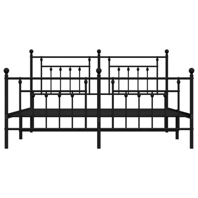 vidaXL Bedframe met hoofd- en voeteneinde metaal zwart 183x213 cm