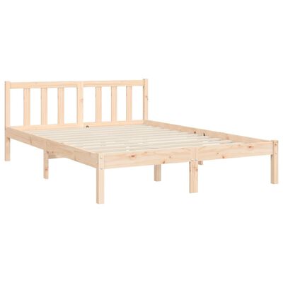 vidaXL Bedframe met hoofdbord massief hout 140x190 cm