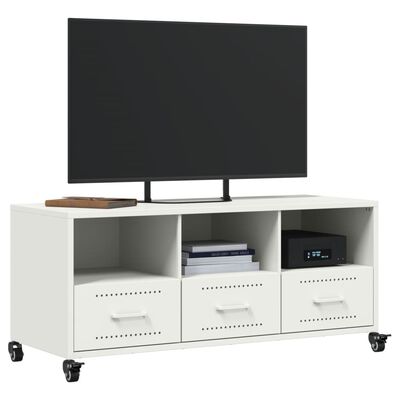 vidaXL Tv-meubel 100,5x39x43,5 cm staal wit