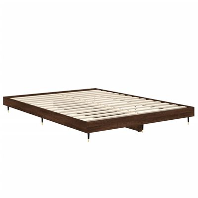 vidaXL Bedframe bewerkt hout bruin eikenkleur 135x190 cm