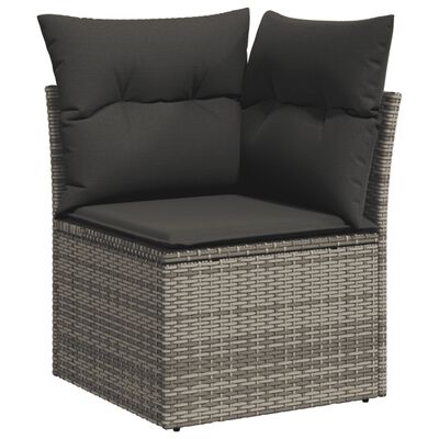 vidaXL 12-delige Loungeset met kussens poly rattan grijs