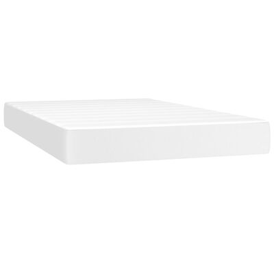 vidaXL Boxspring met matras en LED kunstleer wit 120x200 cm