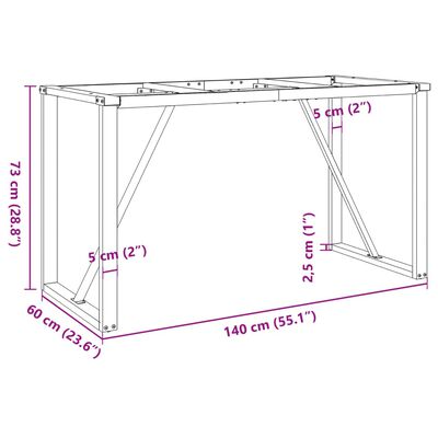 vidaXL Eettafelpoten O-frame 140x60x73 cm gietijzer