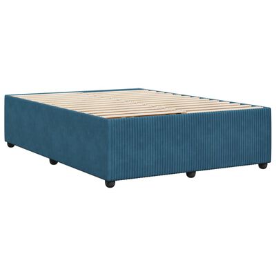 vidaXL Bedframe fluweel blauw 140x190 cm