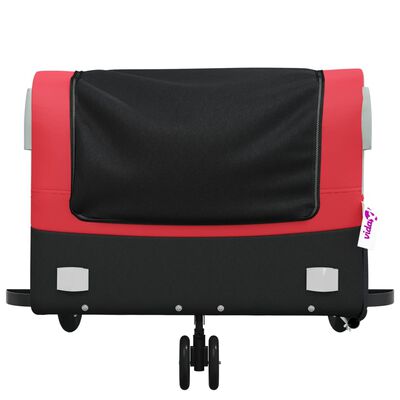 vidaXL Fietstrailer 45 kg ijzer zwart en rood
