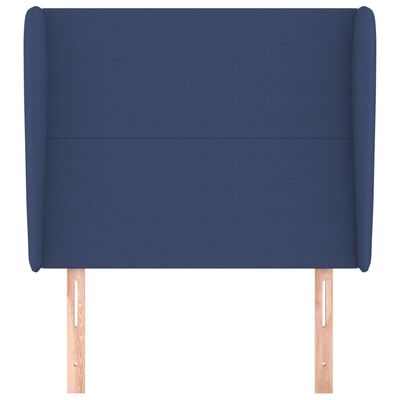 vidaXL Hoofdbord met randen 93x23x118/128 cm stof blauw