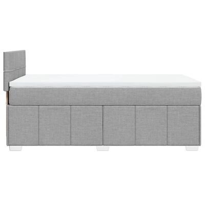 vidaXL Boxspring met matras stof lichtgrijs 90x200 cm