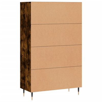 vidaXL Hoge kast 69,5x31x115 cm bewerkt hout gerookt eikenkleurig