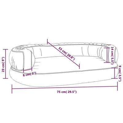 vidaXL Hondenmand met ergonomisch schuim 75x53 cm kunstleer zwart