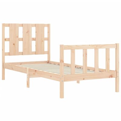 vidaXL Bedframe met hoofdbord massief hout