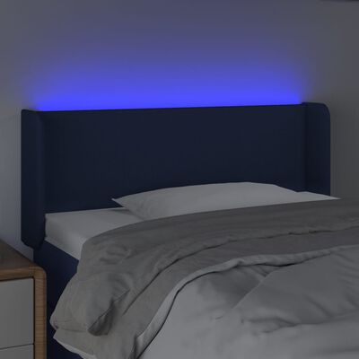 vidaXL Hoofdbord LED 83x16x78/88 cm stof blauw