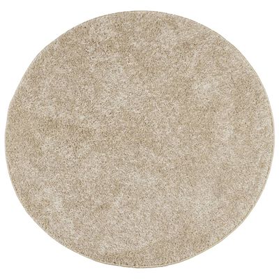 vidaXL Vloerkleed ISTAN hoogpolig glanzend Ø 80 cm beige