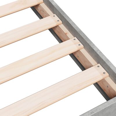 vidaXL Bedframe bewerkt hout betongrijs 140x190 cm