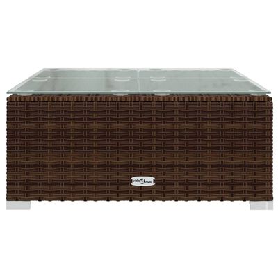 vidaXL 5-delige Loungeset met kussens poly rattan bruin