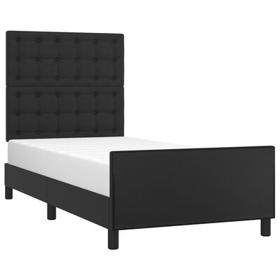 vidaXL Bedframe met hoofdbord kunstleer zwart 100x200 cm