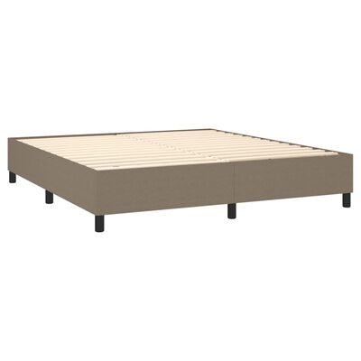 vidaXL Boxspring met matras stof taupe 180x200 cm