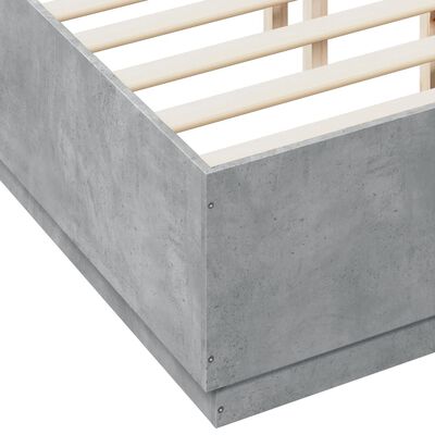 vidaXL Bedframe met LED-verlichting bewerkt hout betongrijs 140x190 cm