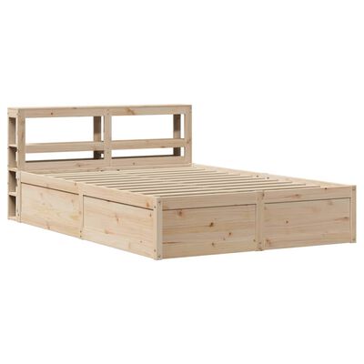 vidaXL Bedframe met hoofdbord massief grenenhout 150x200 cm