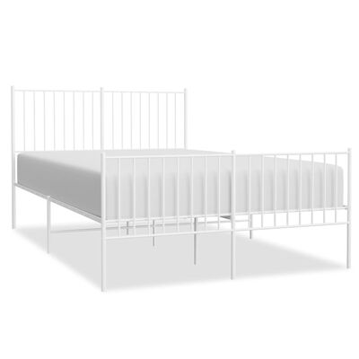 vidaXL Bedframe met hoofd- en voeteneinde metaal wit 140x200 cm