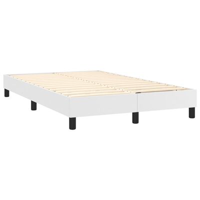 vidaXL Boxspring met matras en LED kunstleer wit 120x200 cm