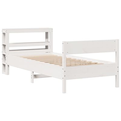 vidaXL Bedframe zonder matras massief grenenhout wit 90x200 cm