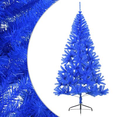 vidaXL Kunstkerstboom met standaard half 180 cm PVC blauw