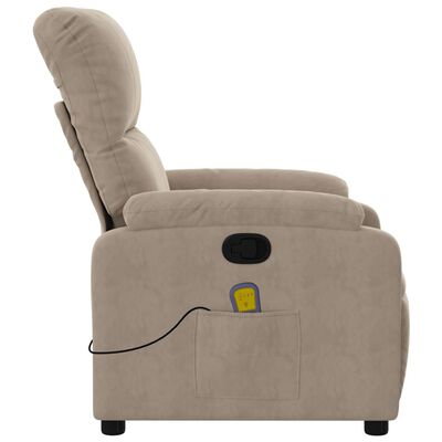 vidaXL Massagestoel microvezelstof taupe