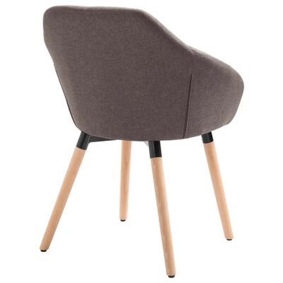 vidaXL Eetkamerstoelen 4 st draaibaar stof taupe