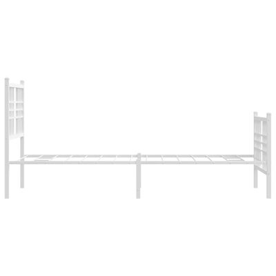 vidaXL Bedframe met hoofd- en voeteneinde metaal wit 75x190 cm