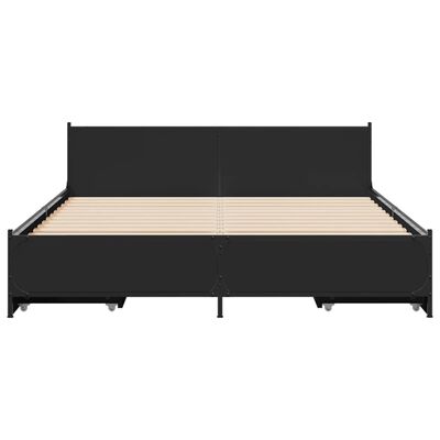 vidaXL Bedframe met lades bewerkt hout zwart 140x190 cm