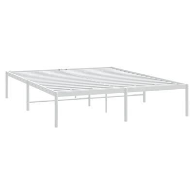 vidaXL Bedframe metaal wit 160x200 cm