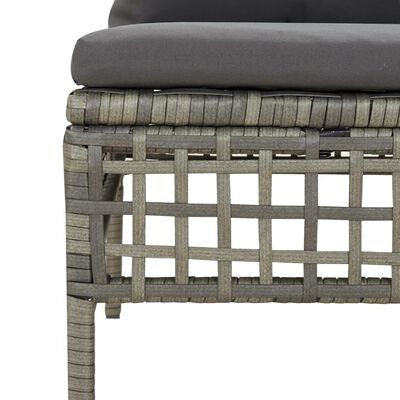 vidaXL 5-delige Loungeset met kussens poly rattan grijs