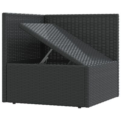 vidaXL 8-delige Loungeset met kussens poly rattan zwart