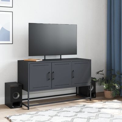 vidaXL Tv-meubel 100,5x39x60,5 cm staal antracietkleurig