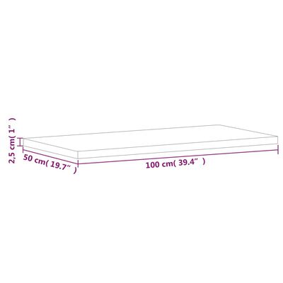 vidaXL Tafelblad rechthoekig 100x50x2,5 cm massief beukenhout