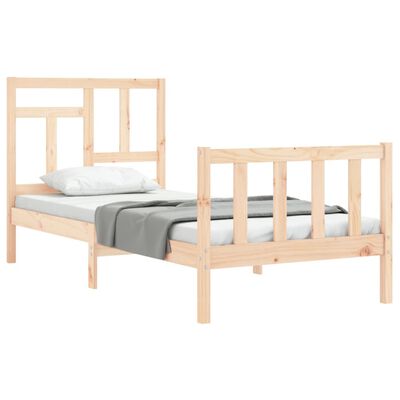 vidaXL Bedframe met hoofdbord massief hout