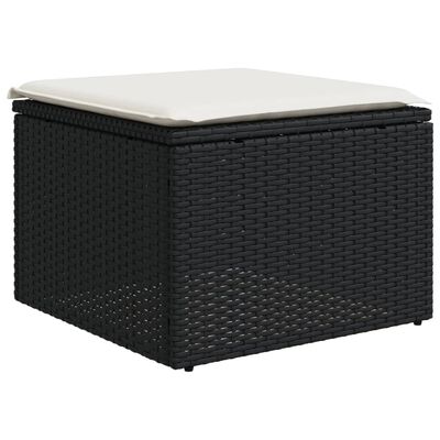 vidaXL 9-delige Loungeset met kussens poly rattan zwart